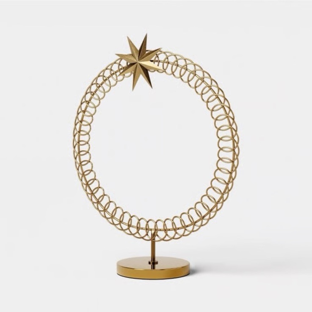 Threshold metal card holder Christmas wreath